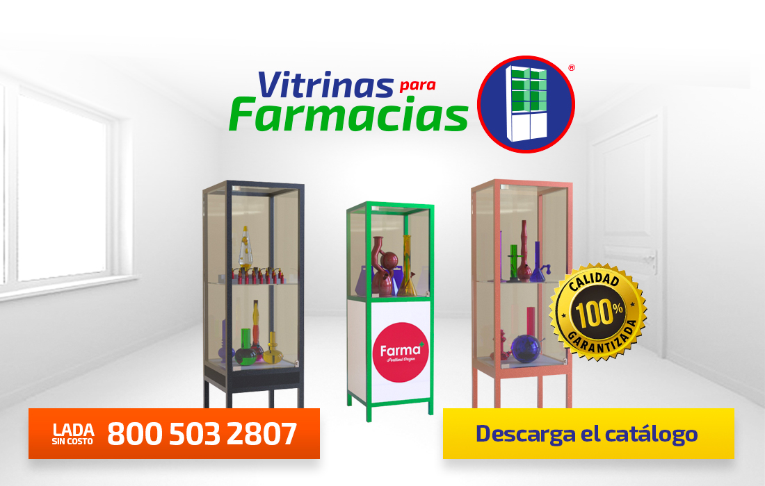 Vitrinas pedestal para Farmacias